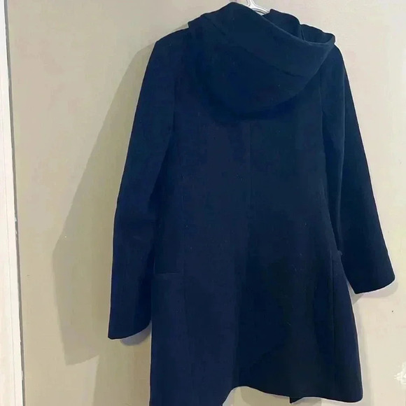 [XS]Babaton Pearce Wool Cashmere Blend WMN Hooded Mid  Length Coat Peacoat - Picture 4 of 16